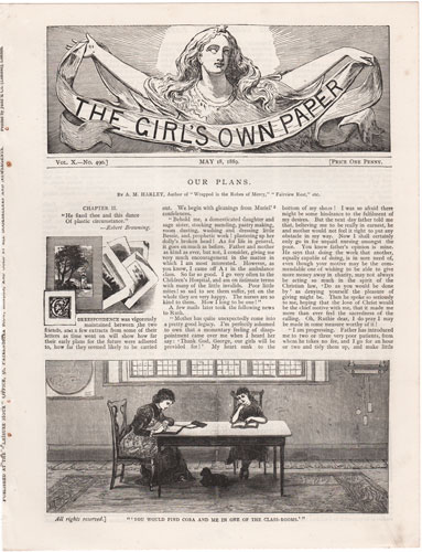 Original antique engraving from The Girl's Own Paper 1888-1890